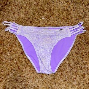 purple/white speckled bikini bottoms full coverage